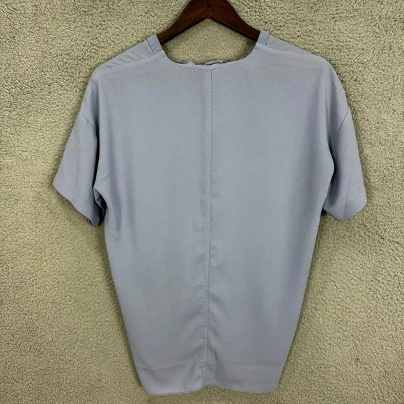 Bagatelle top womens small blue faux suede accent v neck boxy flowy casual‎ - Picture 8 of 8